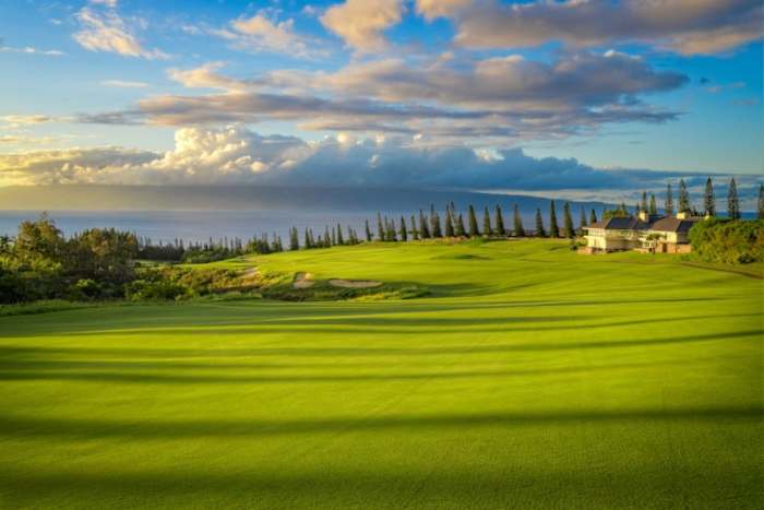 The 18th hole at Kapalua Resort’s Plantation Course